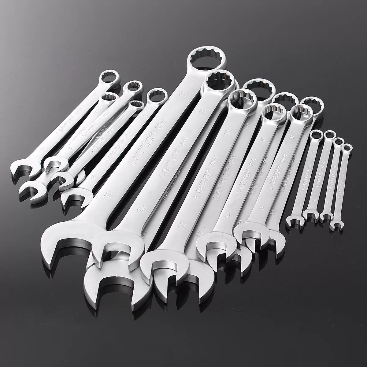 Разновидность гаечных ключей фото 20Pcs Metric 6-32 Combination Wrench Spanner Set 45# Steel Nickel Plating - купи