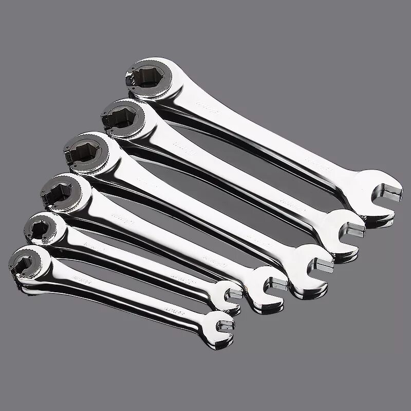 Разновидность гаечных ключей фото 8mm 19mm Tubing Flexible Ratchet Spanner Combination Wrench Set of Keys Ratchet 