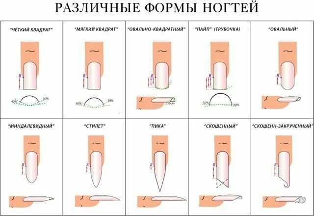 Разновидность ногтей фото Несколько секретов по уходу за ногтями и в процессе маникюра!