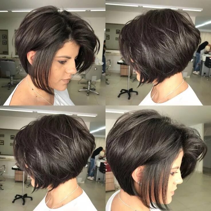 Разновидность стрижки боб на средние волосы Dark Brown Textured Bob with Root Lift Short hair cuts, Short hair cuts for wome