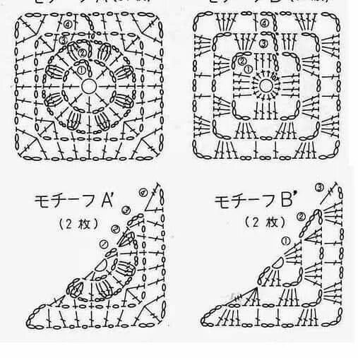 Разновидности бабушкиного квадрата крючком со схемами Пин от пользователя Chisu Raluca Raluca на доске crochet Связанное крючком круже