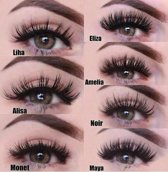 Разновидности нарощенных ресниц с фото и названиями Mink Eyelashes #delarganoche Makeup eyelashes, Beautiful eyelashes, Eyelashes