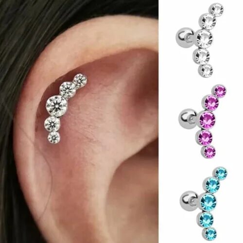 Разновидности сережек для ушей названия с фото 1Pc Punk Ear Piercing Stud Earrings Body Jewelry Cartilage Helix Tragus Jewelry 