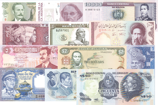 Разные деньги мира фото Foreign Currency Collections of 50 or 100 Different Countriesfe Trading brokers,