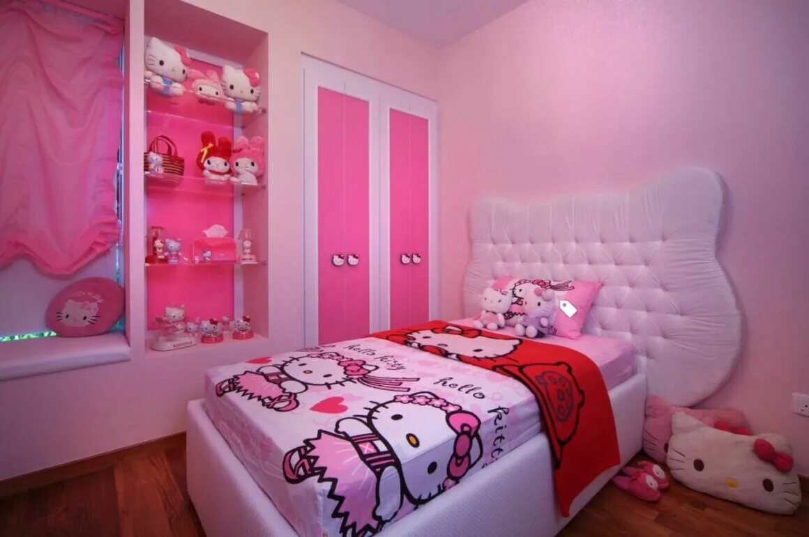 Разные дизайны комнат для девочек 25 Adorable Hello Kitty Bedroom Decoration Ideas for Girls Hello kitty room deco