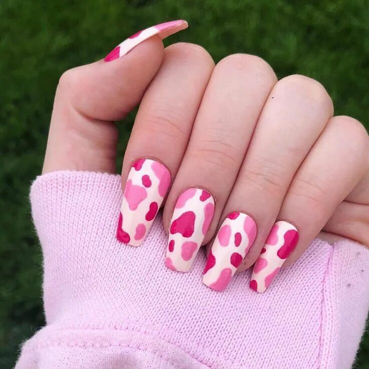 Разные дизайны ногтей Pin by emilia on nails Pink nails, Animal print nails, Cow nails