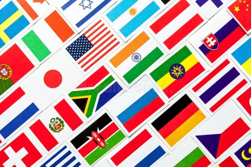 Разные флаги мира фото Background of Different Colorful National Flags of the World. Collage Stock Phot