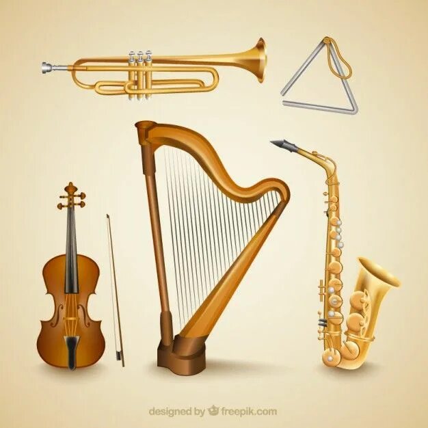 Разные инструменты фото Premium Vector Realistic music instruments