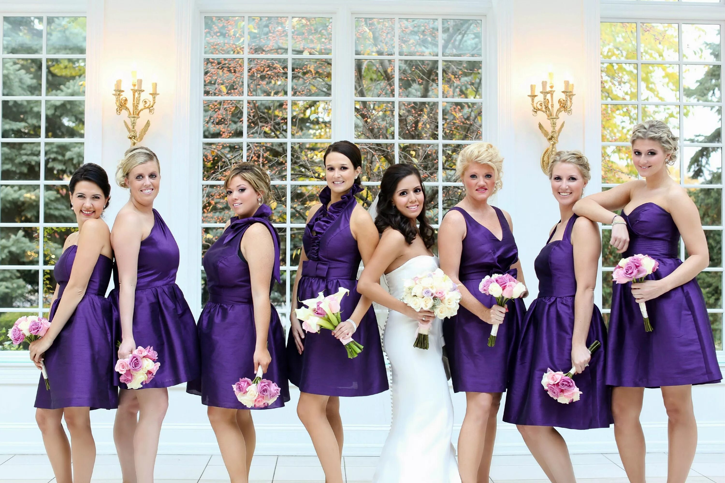 Разные платья фото mix and match alfred sung in majestic 3 Purple bridesmaid dresses, Beautiful bri