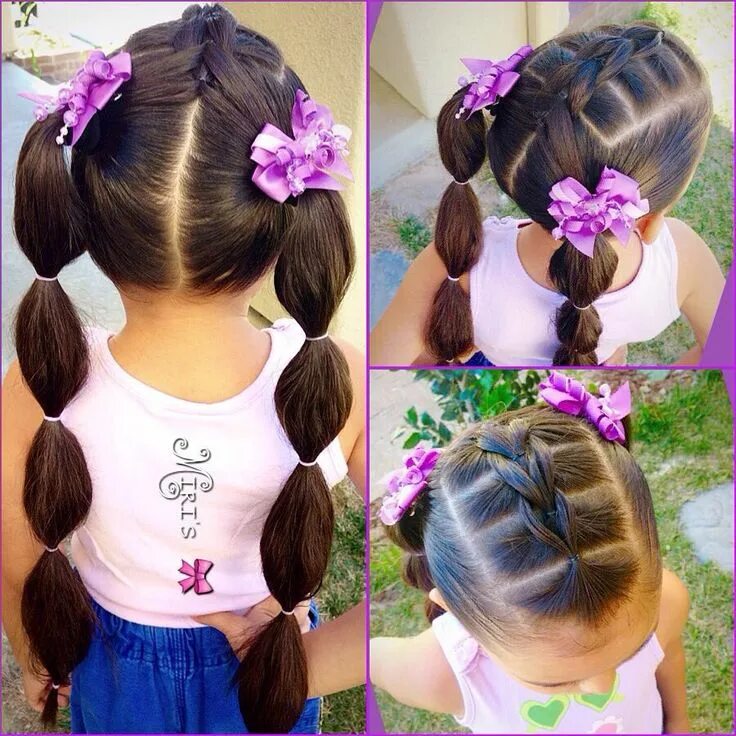 Простые и красивые прически для девочек на 1 сентября 2023 Kids hairstyles, Baby