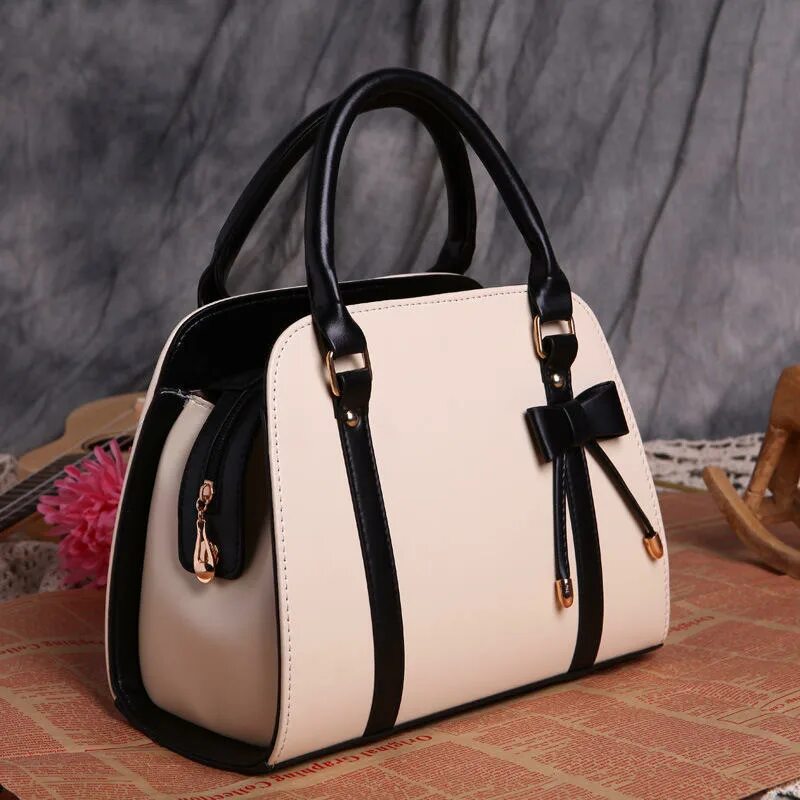 Разные сумочки PU Leather Women Bow-knot Casual Bags Large Capacity Solid Color Handbag купить 