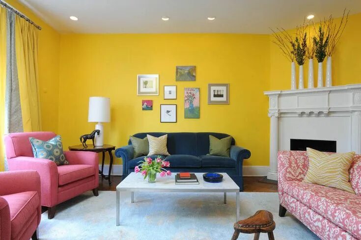 Разные цвета стен в интерьере фото 9 Stimulating Ways to Use Yellow In Your Staying Space Yellow living room, Room 