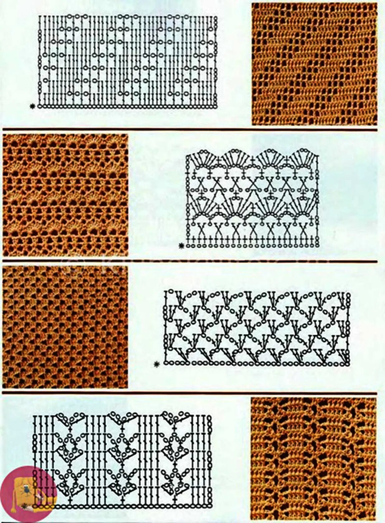 Разные узоры крючком схемы для начинающих Ажурные узоры крючком со схемами 1 Puntos crochet patrones, Patrones, Crochet pa