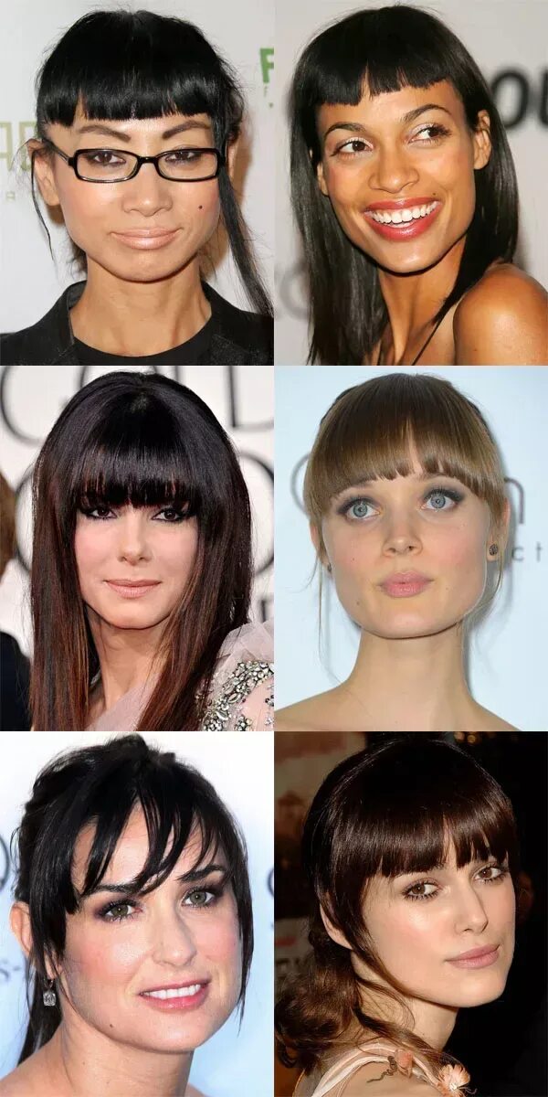 Разные виды челок фото The Best (and Worst) Bangs for Square Face Shapes Square face hairstyles, Long h