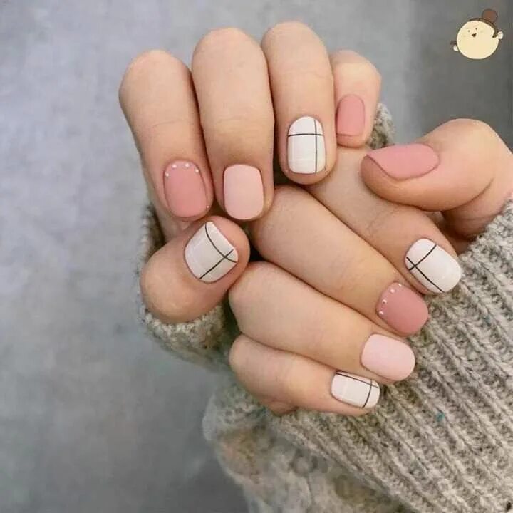 Разный маникюр на короткие ногти Fall Winter Spring Coffin Christmas Matte Cute Gel Nail art designs White nails 