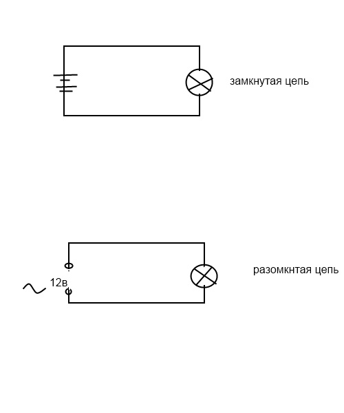 Разомкнутые электрические схемы Картинки КАКУЮ ЦЕПЬ НАЗЫВАЮТ РАЗОМКНУТОЙ
