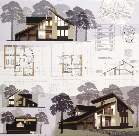 Разработка дизайн проектов домов Индивидуальный жилой дом. Примеры подачи 2015г. Архитектурные макеты, Архитектур