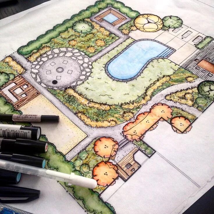 Разработка проект ландшафтного дизайна Eric Arneson on Instagram: "#landscapearchitecture #landscapedesign #project #la