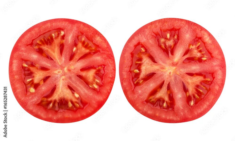 Разрезанный помидор фото Tomato slice isolated on white background фотография Stock Adobe Stock