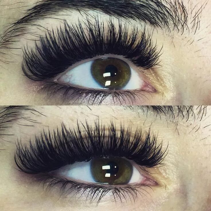 Разряженные ресницы наращивание фото This fellow Cosmetologist and gorgeous lady is struttin' American Volume lashes 