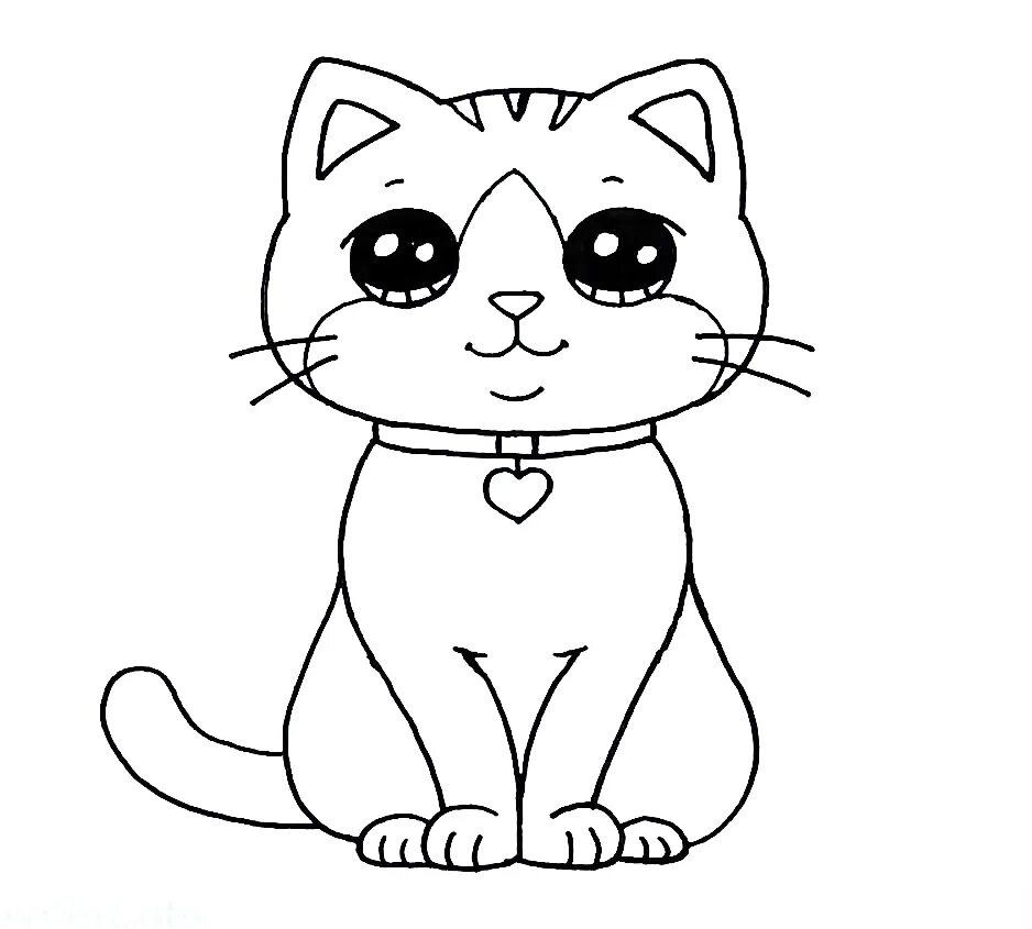 Разукрашка котики фото Coloring Pages Cat Print Free