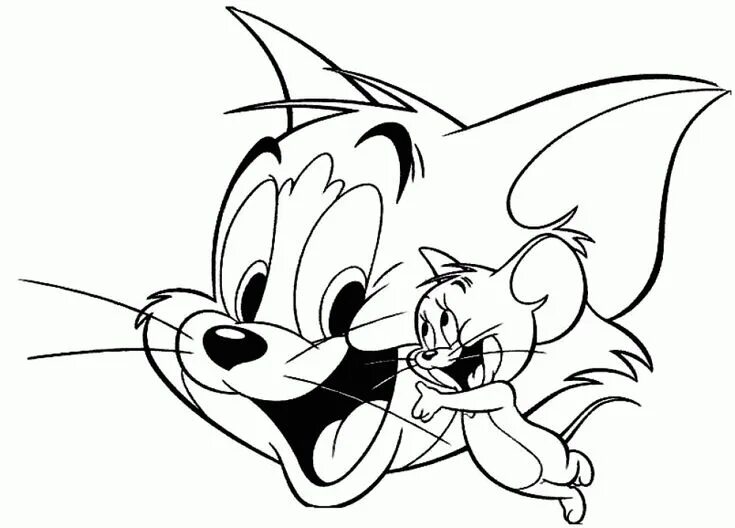 Разукрасить черно белое фото бесплатно Tom-and-Jerry-Face-Coloring-Pages.gif (1000 × 718) Cute cartoon drawings, Cartoo