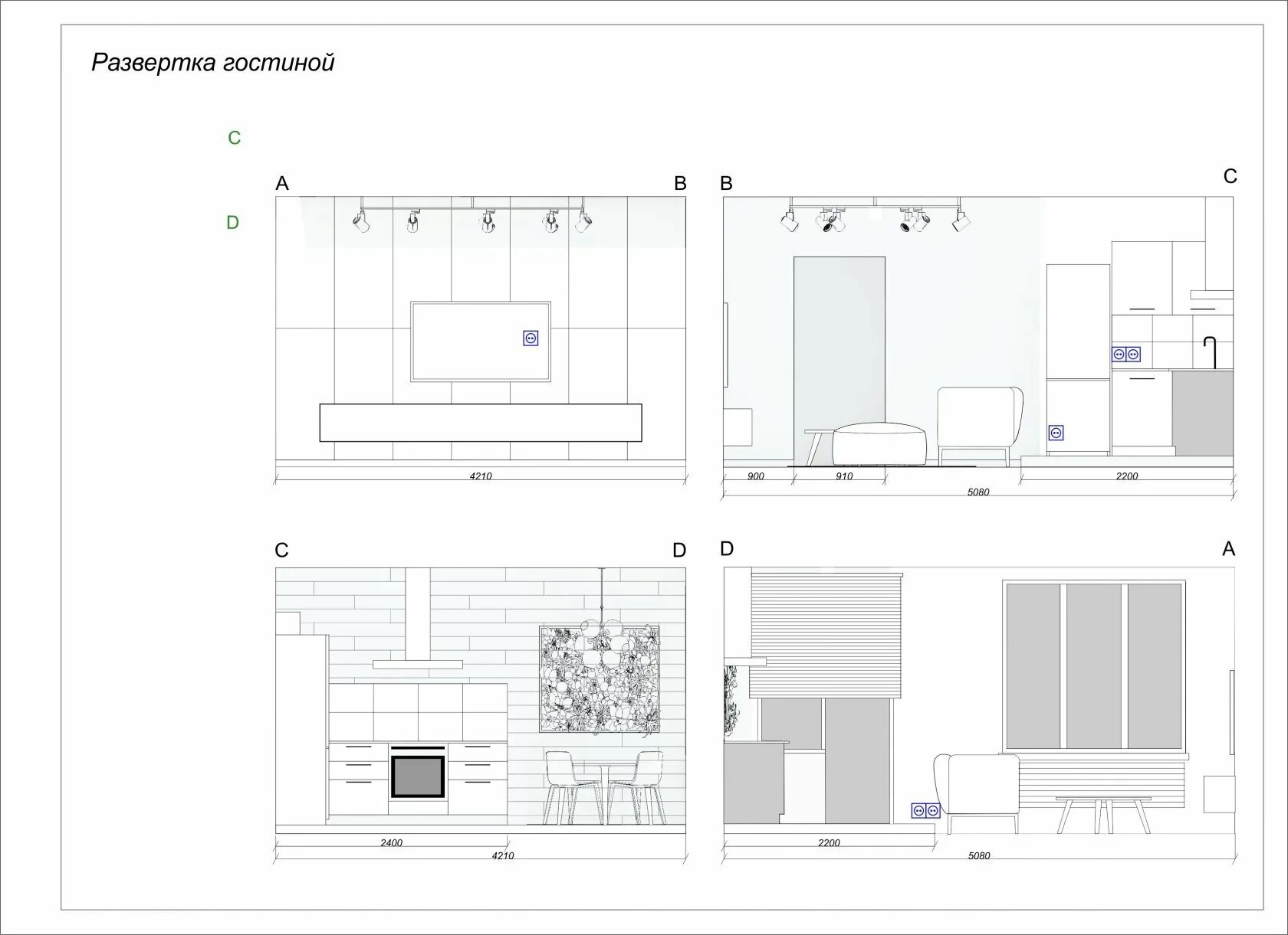 Развертка стен интерьер Развертка комнаты фото - DelaDom.ru