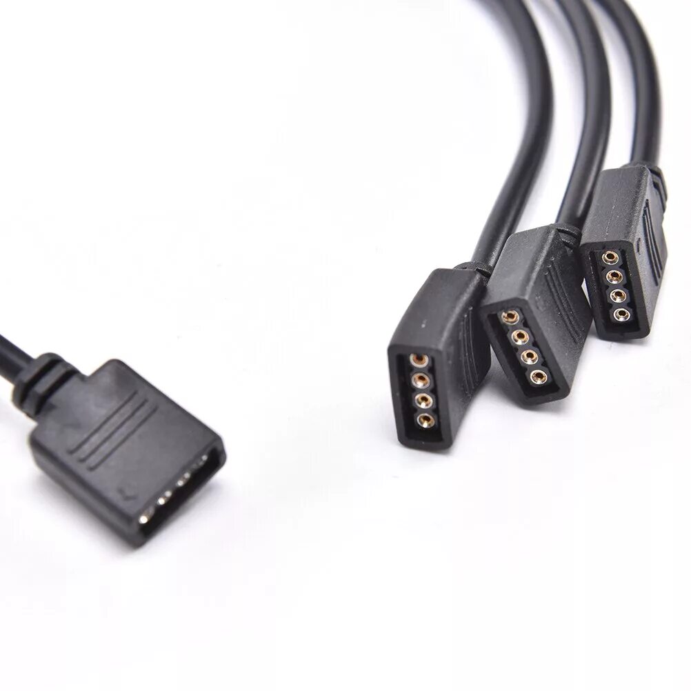 Разветвитель для подключения подсветки rgb 3 pin New 1 To 1/2/3/4 Ports Female Connection Cable For LED RGB Strips Light Connecto