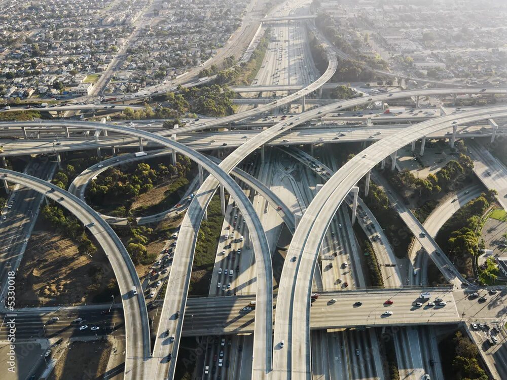 Развязка дорог фото Highway interchange. фотография Stock Adobe Stock