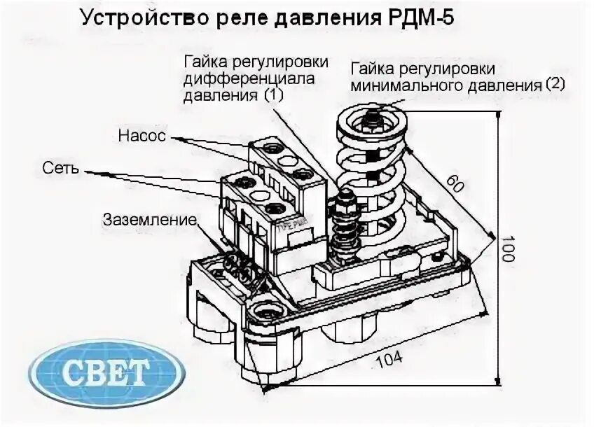 Рдм 5 схема подключения Регулировка и установки реле давления РДМ - 5: инструкция, рекомендации