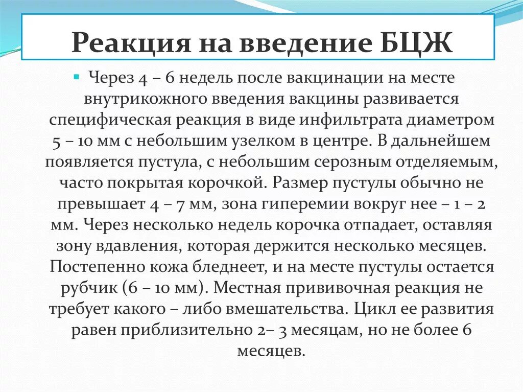 Реакция бцж по месяцам фото Вакцинация БЦЖ - презентация онлайн