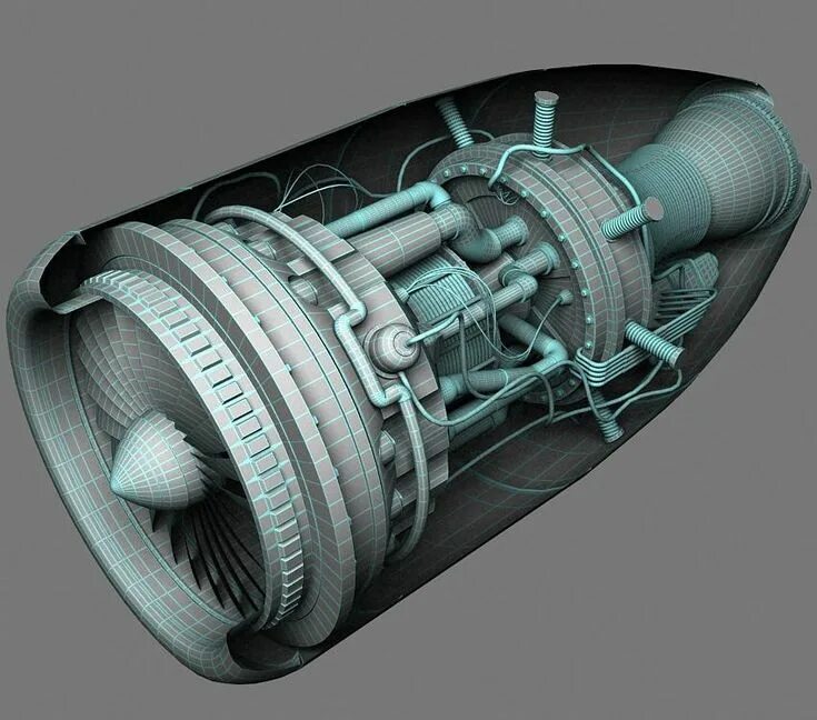 Реактивный двигатель фото Aircraft jet engine 3D Model #AD ,#jet# Aircraft# Model# engine Jet engine, Airc