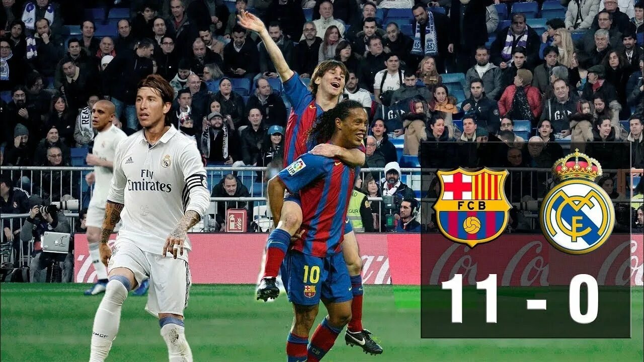 Реал 7 фото برشلونة 11_0 ريال مدريد. ملخص كلاسيكو 2007 - YouTube