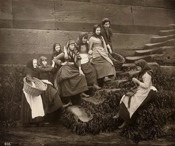 Реальные фото 19 века Fisher women in Whitby, England, late 19th century Винтажные фотографии, Фотогра