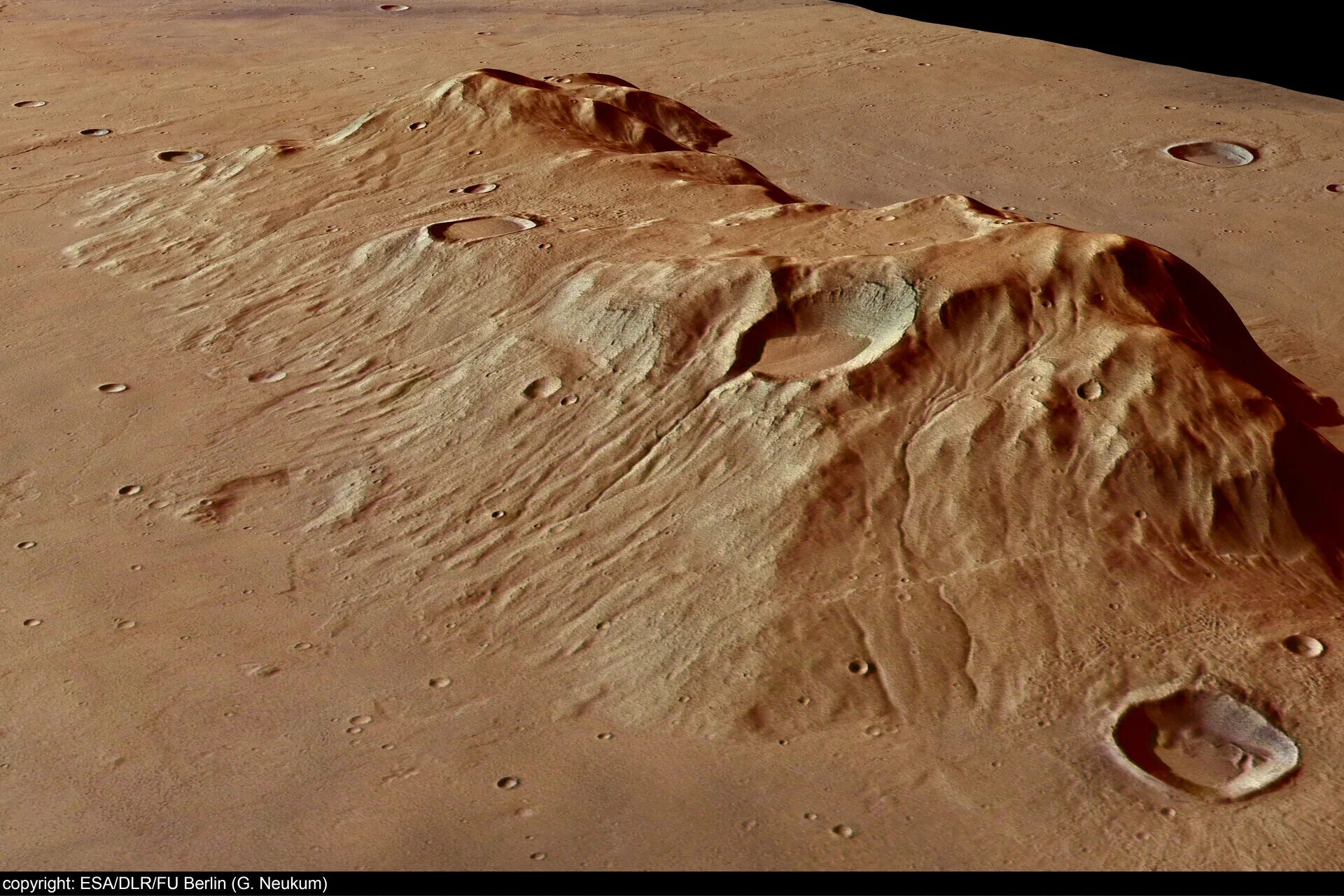 Реальные фото поверхности планет ESA - Ausonia Mensa remnant massif