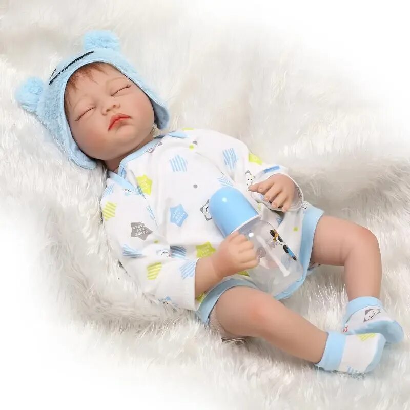 Реборн куклы фото мальчик 22 inches Doll Reborn Soft silicone vinyl Kawaii Reborn babies Dolls For Girls b