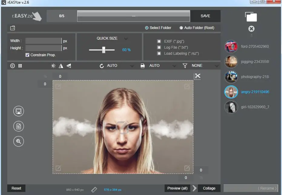 Редактировать фото в стиле rEASYze Batch Image Resizer & Photo Editor for Windows PC