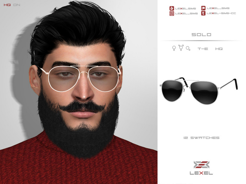 Редактор фото лицо очки The Sims Resource - Male Glasses