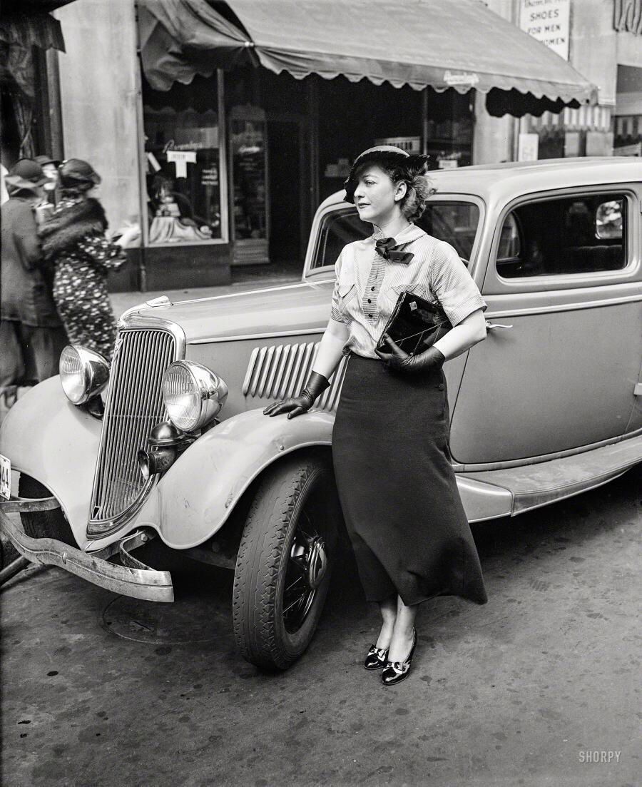 Редкие ретро фото Lady and car. #1930 #NYC Mode der 1940er, Mode, Diesel