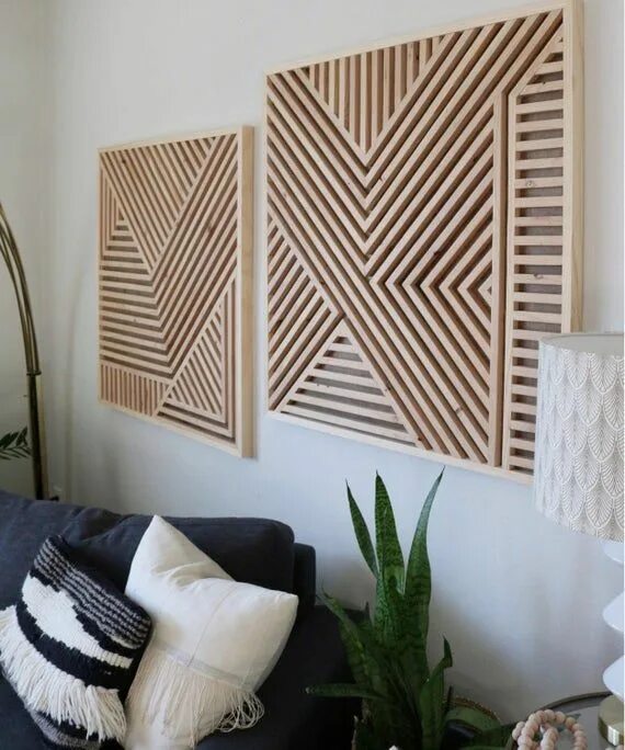 Реечки на стене декор Wood Wall Art Geometric Wood Art Geometric Wall Art Etsy Wood wall decor, Diy fu