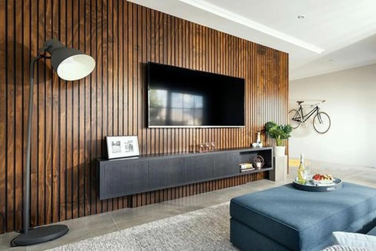 Реечные панели для стен в интерьере гостиной 46 Rustic Tv Wall Design Ideas For Home Living room tv, Living room tv wall, Tv 