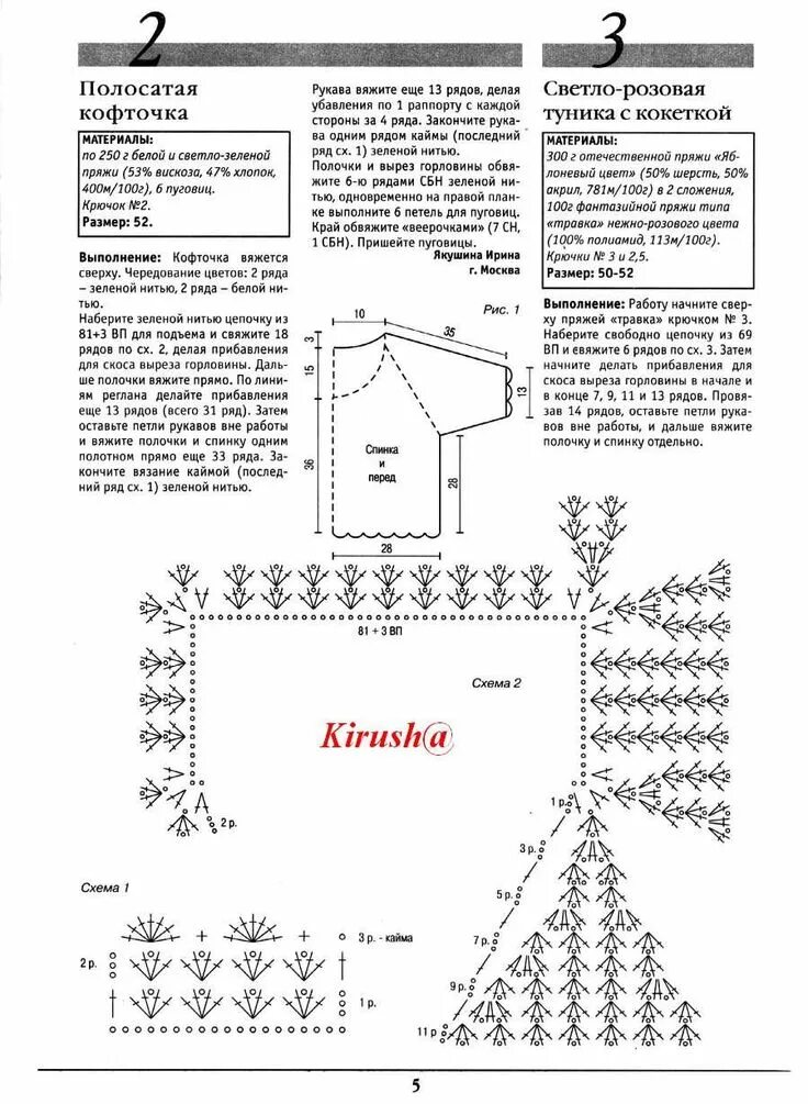 Реглан крючком схема и описание Pin von Zauyah Sudin auf Crochet 3 Bluse und Eule