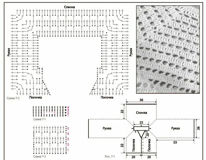 Реглан крючком схема женщины 3 (700x545, 105Kb) Вязаный крючком свитер, Вязание крючком, Вязание