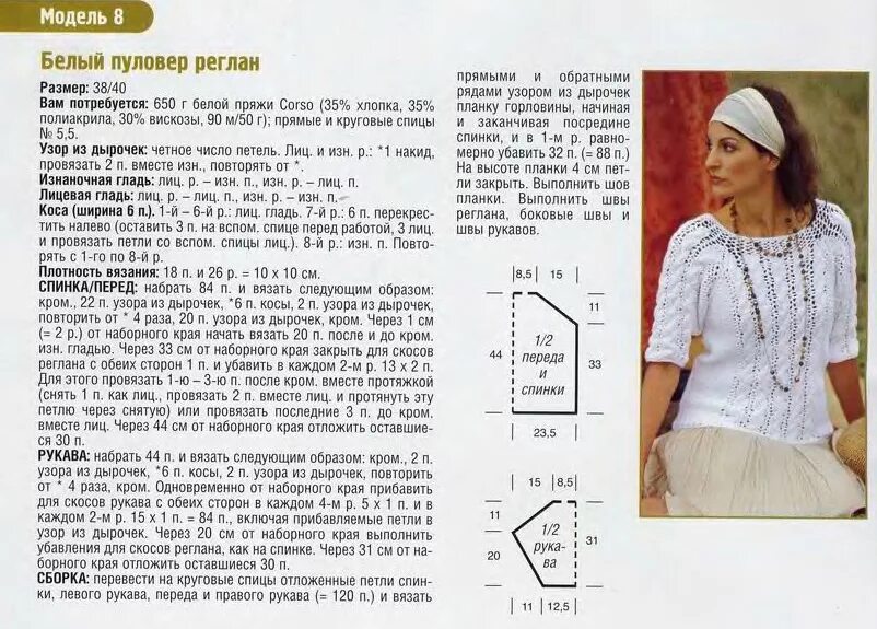 Реглан спицами модели со схемами Тема: Ажурные пуловеры ВЯЗАНИЕ СПИЦАМИ. Постила