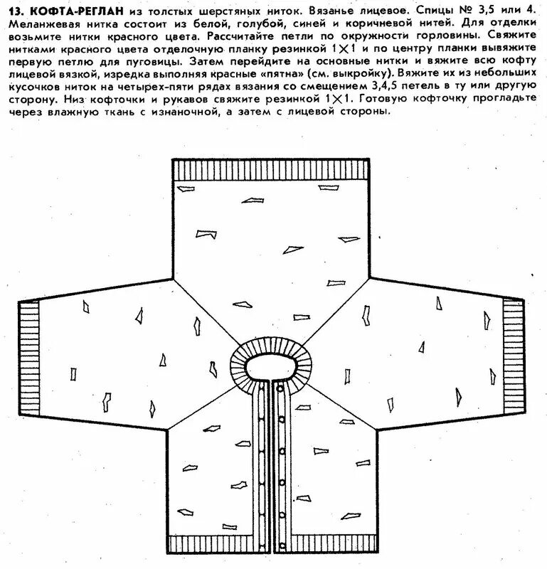 Реглан спицами описание схема Вяжем кофту спицами регланом