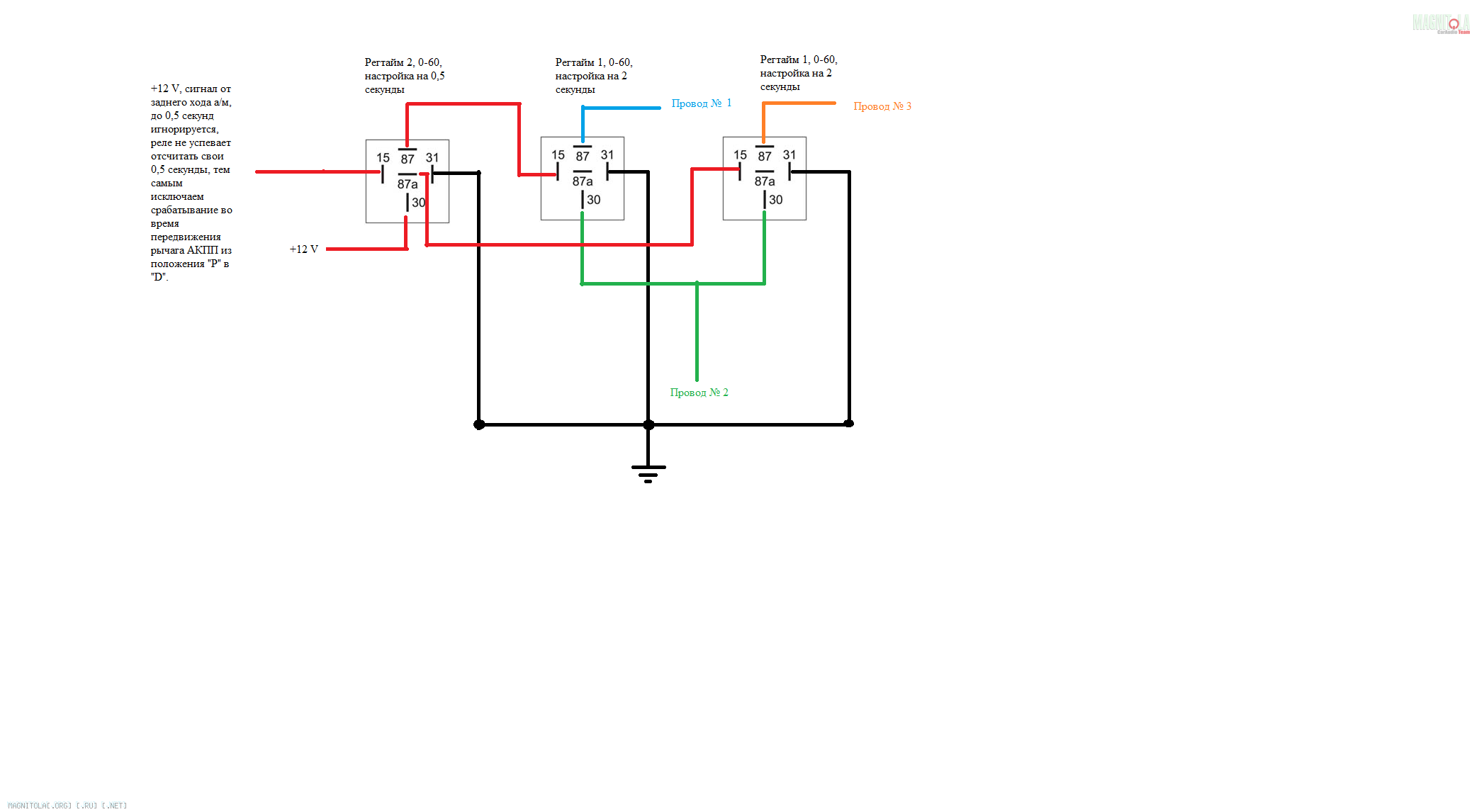 Регтайм реле 12в схема подключения Автоматическое включение камеры заднего вида для iPad