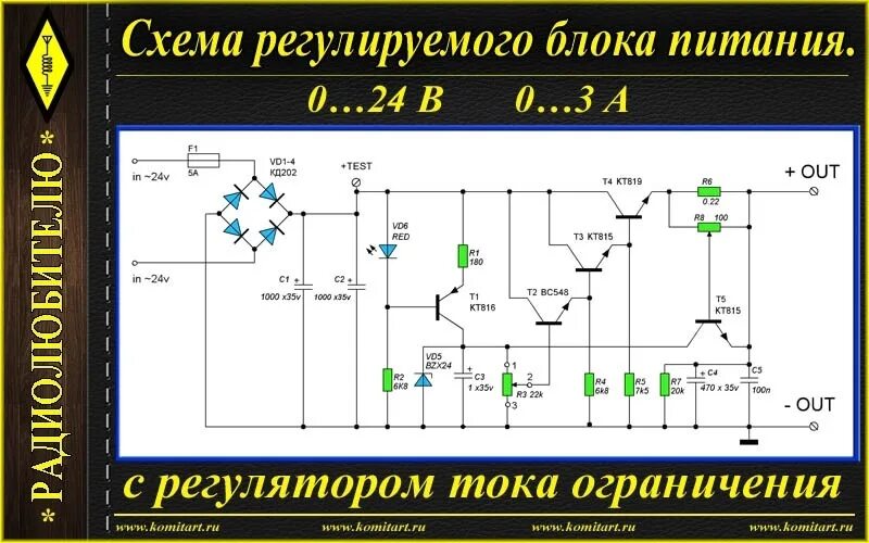 Регулированный блок питания своими руками схемы Схема линейного бп