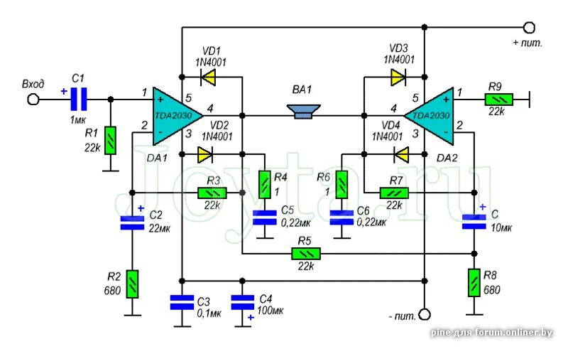 Регулируемый усилитель схема не работает выход на сабвуфер в акустике 2.1 - Форум onliner.by