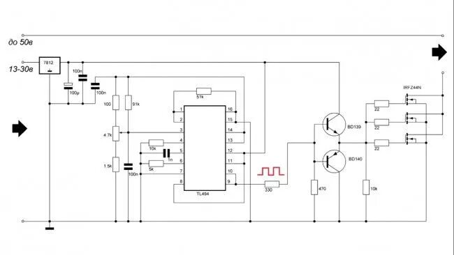 Регулятор для двигателя своими руками схема Мощный ШИМ регулятор своими руками Схемотехника, Регулятор напряжения, Регулятор