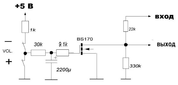 Регулятор громкости для усилителя схема Простой электронный кнопочный регулятор громкости. Схема, описание